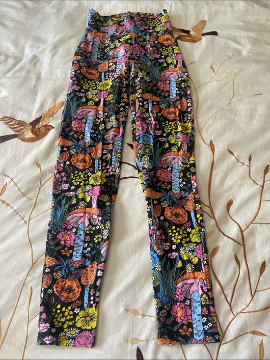 Nooworks Pants - Nooworks Mushroom Toadstool Psychedelic Black Leggings S GUC